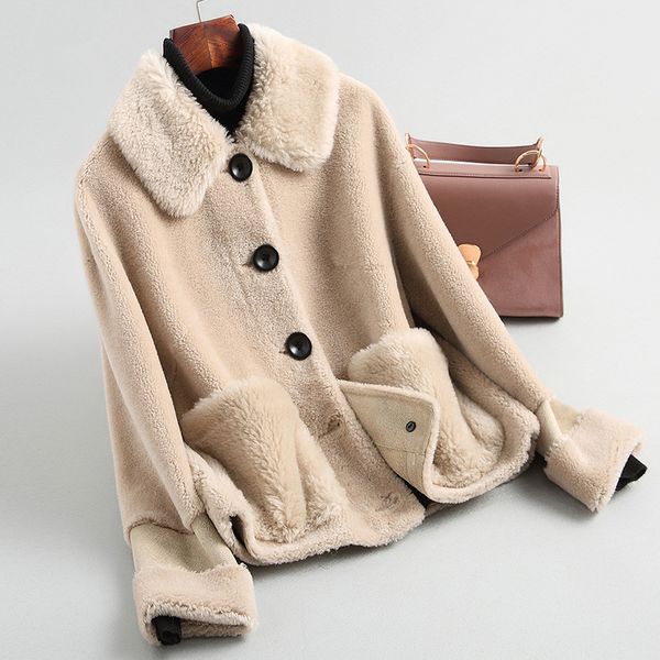 woman sheep shearling coats 2020 new real wool fur coat female short winter jacket women overcoat abrigo mujer yq361, Black
woman sheep shearling coats 2020 new real wool fur coat female short winter jacket women overcoat abrigo mujer yq361, Black