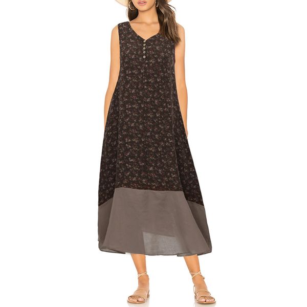 plus size dress for women 3xl 4xl 5xl floral print v neck sleeveless buttons maxi dress vintage loose beach wear cotton, Black;gray
plus size dress for women 3xl 4xl 5xl floral print v neck sleeveless buttons maxi dress vintage loose beach wear cotton, Black;gray