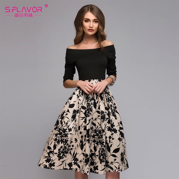 s.flavor femme цветочные printed лоскутного платье женщина плеча sexy партия vestidos женский slash шея повседневных осенние платья, Black;gray
s.flavor femme цветочные printed лоскутного платье женщина плеча sexy партия vestidos женский slash шея повседневных осенние платья, Black;gray