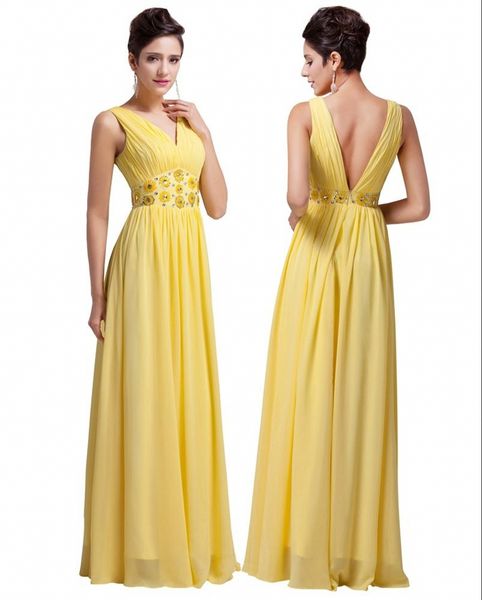 custom made plus size yellow chiffon backless evening dresses long v neck prom gowns formal dress dinner party robe de soiree, Black;red
custom made plus size yellow chiffon backless evening dresses long v neck prom gowns formal dress dinner party robe de soiree, Black;red