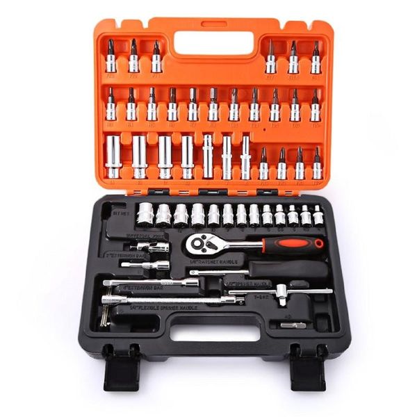 53pcs1/4-inch drive socket set car repair tool kit ratchet wrench drive socket wrench automobile motorcycle repair hand tool set
53pcs1/4-inch drive socket set car repair tool kit ratchet wrench drive socket wrench automobile motorcycle repair hand tool set