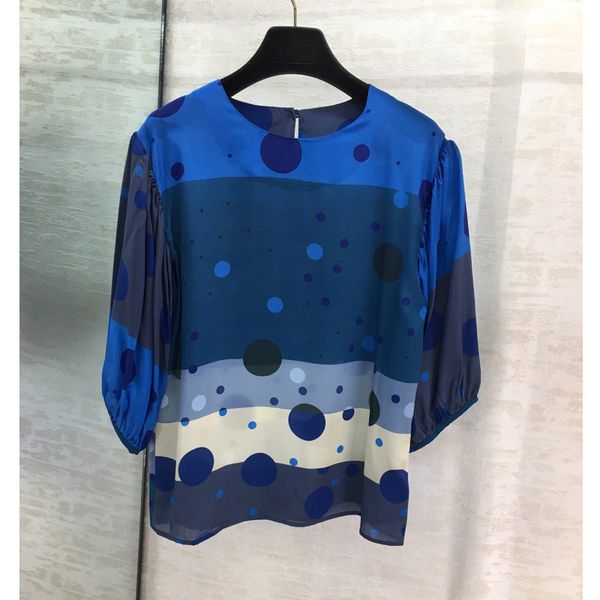 12.24 2020 new fashion o-neck 100% silk blouse half sleeve polka dot print temperament shirt, White
12.24 2020 new fashion o-neck 100% silk blouse half sleeve polka dot print temperament shirt, White