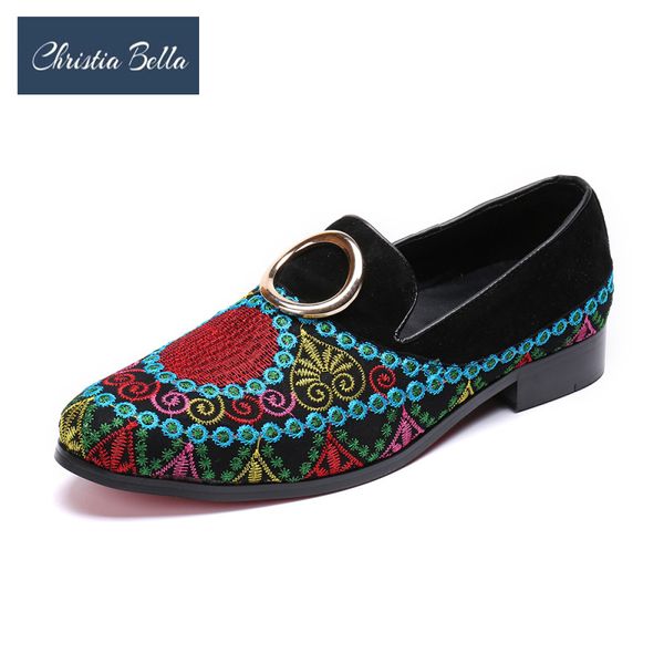 christia bella new fashion embroidery men loafers suede leather men shoes large size metal ring formal slip on party shoes, Black
christia bella new fashion embroidery men loafers suede leather men shoes large size metal ring formal slip on party shoes, Black