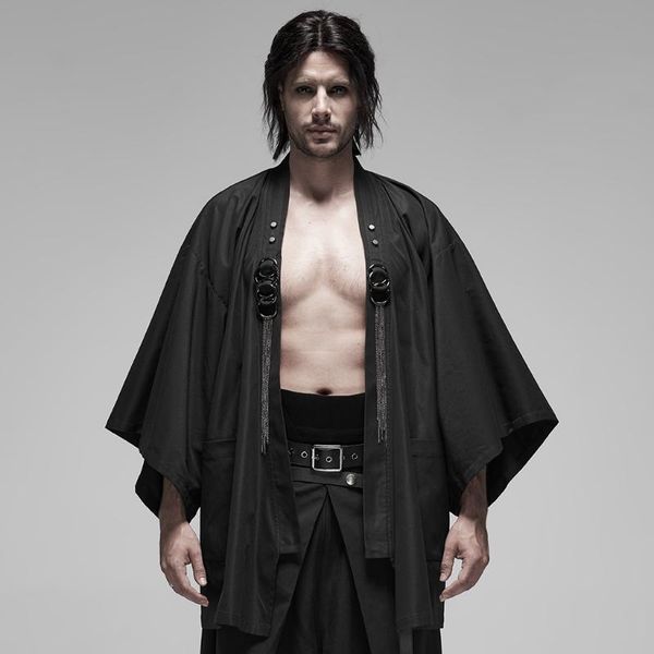 punk rave men's punk metal warrior japanese coat woven fabric metal gear design loose long sleeve cardigan jacket, Black;brown
punk rave men's punk metal warrior japanese coat woven fabric metal gear design loose long sleeve cardigan jacket, Black;brown
