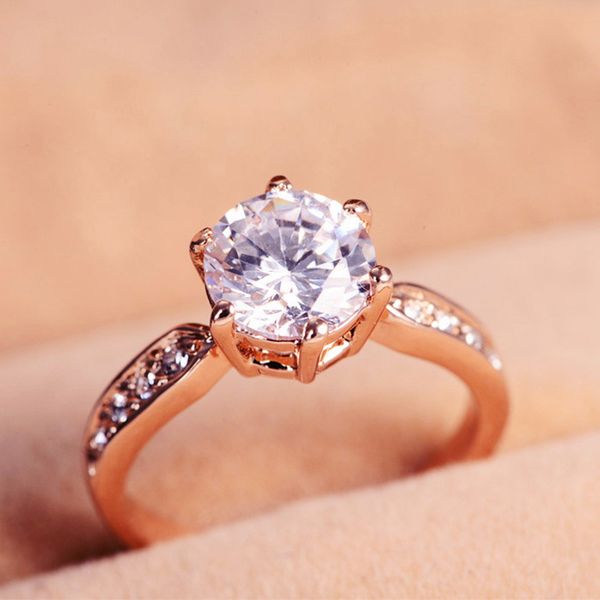 cluster rings chamss rose gold single diamond wedding ring elegant simple female romantic valentine's day gift factory wholesale, Golden;silver
cluster rings chamss rose gold single diamond wedding ring elegant simple female romantic valentine's day gift factory wholesale, Golden;silver