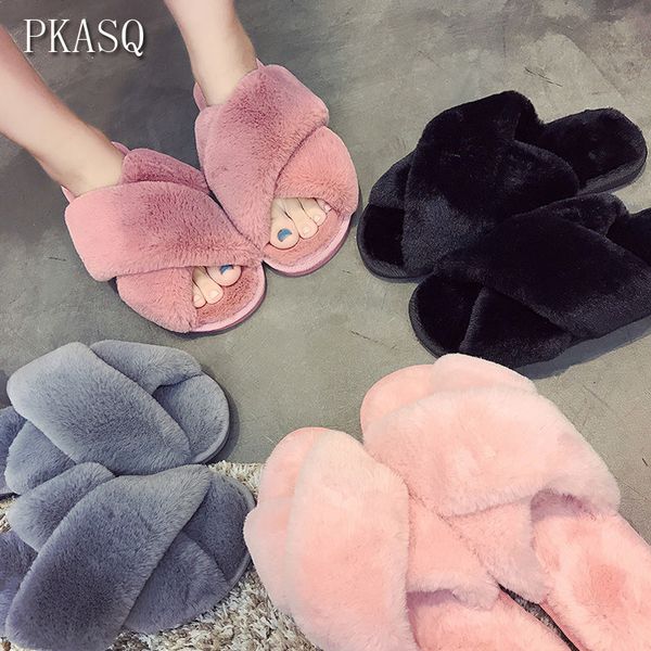 pksaq winter women home slippers with faux fur fashion warm shoes woman slip on flats female slides black pink #an02
pksaq winter women home slippers with faux fur fashion warm shoes woman slip on flats female slides black pink #an02
