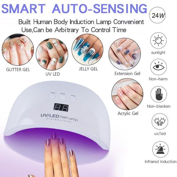 led uv 24w nail dryer curing gel polish lamp light curing machine nail uv gel varnish dryer gels builder manicure dropshipping
led uv 24w nail dryer curing gel polish lamp light curing machine nail uv gel varnish dryer gels builder manicure dropshipping