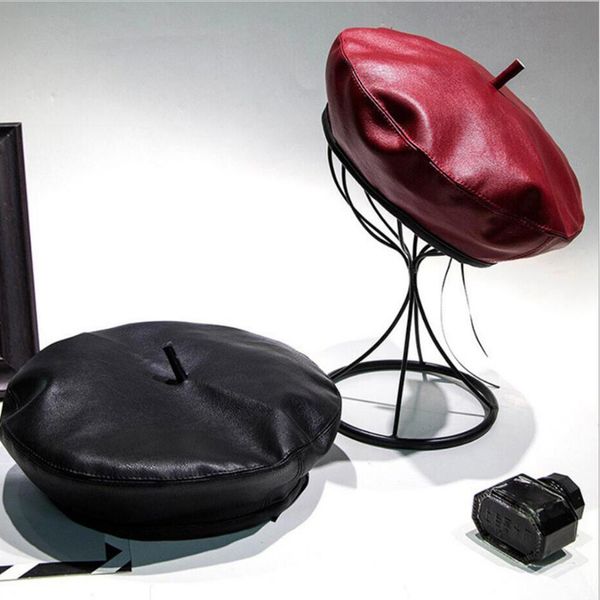 luxury fashion autumn winter black pu leather beret hats women warm caps female french femme brand design adjustable beret hat, Blue;gray
luxury fashion autumn winter black pu leather beret hats women warm caps female french femme brand design adjustable beret hat, Blue;gray