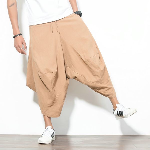 summer chinese style cotton and linen men's casual cropped pants retro large size fashion linen wide leg pants men, Black
summer chinese style cotton and linen men's casual cropped pants retro large size fashion linen wide leg pants men, Black