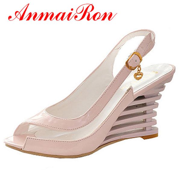 anmairon wedge heel sandals buckle style open toe shoes transparent women summer shoes patent pu summer brand shoes woman y200107, Black
anmairon wedge heel sandals buckle style open toe shoes transparent women summer shoes patent pu summer brand shoes woman y200107, Black