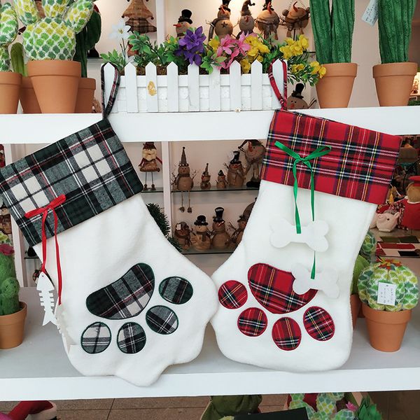 pet dog cat paw christmas stockings home plaid christmas decoration gift bags socks xmas tree hanging ornaments new year gift
pet dog cat paw christmas stockings home plaid christmas decoration gift bags socks xmas tree hanging ornaments new year gift