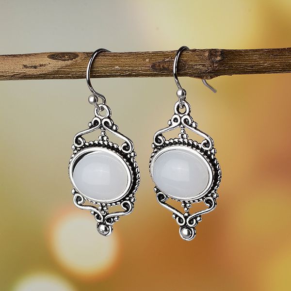 selling retro simple artificial moonstone dangle earrings for women court style flower pattern drop earrings party jewelry, Silver
selling retro simple artificial moonstone dangle earrings for women court style flower pattern drop earrings party jewelry, Silver