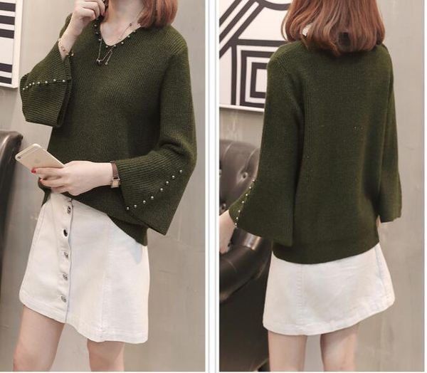 2019 v-neck women sweater winter warm female jumper christmas sweaters knitted pullover pull femme sweaters with beadings, White;black
2019 v-neck women sweater winter warm female jumper christmas sweaters knitted pullover pull femme sweaters with beadings, White;black