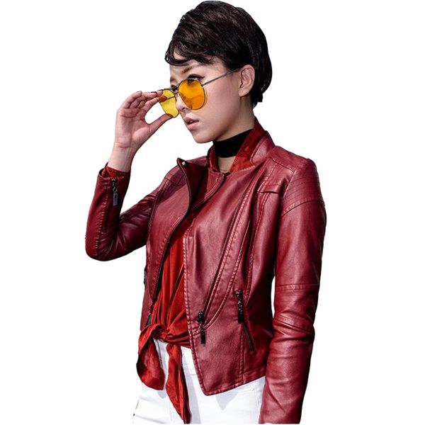2019 new ladies autumn winter leather jacket leather large size short jackets women's europe america slim pu motorcycle clothing, Black
2019 new ladies autumn winter leather jacket leather large size short jackets women's europe america slim pu motorcycle clothing, Black