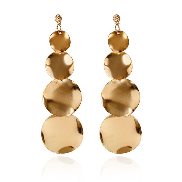 e0125 rock punk big round geometric gold color metal long dangle earrings for women bohemian party exaggerated fashion jewelry, Silver
e0125 rock punk big round geometric gold color metal long dangle earrings for women bohemian party exaggerated fashion jewelry, Silver