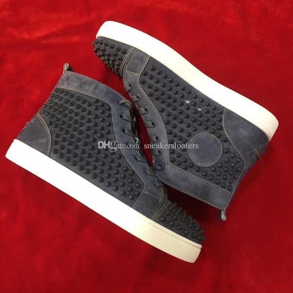 studded spikes sneakers shoes men red bottom gray suede leather womens,men brand highwalking party casual flats, Black
studded spikes sneakers shoes men red bottom gray suede leather womens,men brand highwalking party casual flats, Black