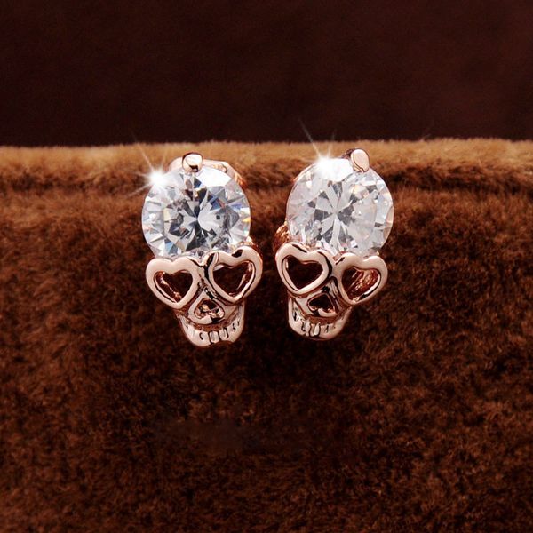 alloy rose gold stud earrings hypoallergenic skull earrings new zircon women's party halloween accessories, Golden;silver
alloy rose gold stud earrings hypoallergenic skull earrings new zircon women's party halloween accessories, Golden;silver