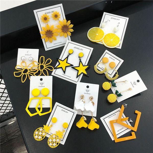 new popular bright yellow series silver post geometric square pendant stud earrings for women girls fashion luxury designer, Golden;silver
new popular bright yellow series silver post geometric square pendant stud earrings for women girls fashion luxury designer, Golden;silver