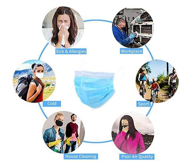 50pcs 3 layers disposable masks masks thick dust protection civil anti-droplet comfortable proof of spray ing 
50pcs 3 layers disposable masks masks thick dust protection civil anti-droplet comfortable proof of spray ing