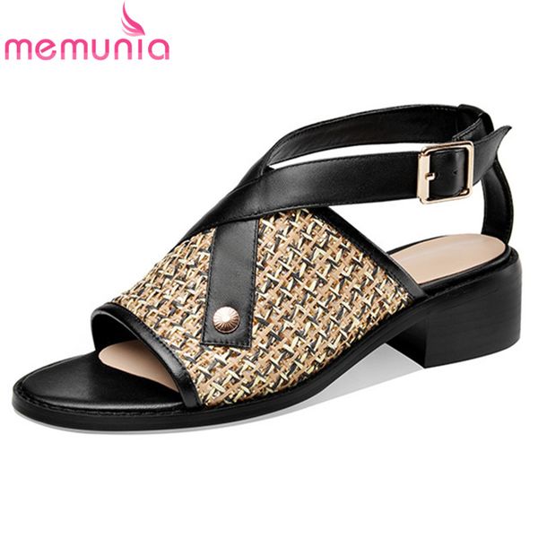 memunia 2020 genuine leather shoes women sandals mixed color buckle summer shoes fashion unique med heel sandals woman, Black
memunia 2020 genuine leather shoes women sandals mixed color buckle summer shoes fashion unique med heel sandals woman, Black