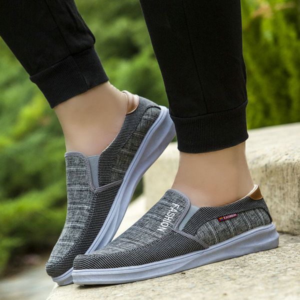 men casual shoes simple canvas mens loafers 2019 anti-slip comfortable vulcanized shoes man flats d11-39, Black
men casual shoes simple canvas mens loafers 2019 anti-slip comfortable vulcanized shoes man flats d11-39, Black