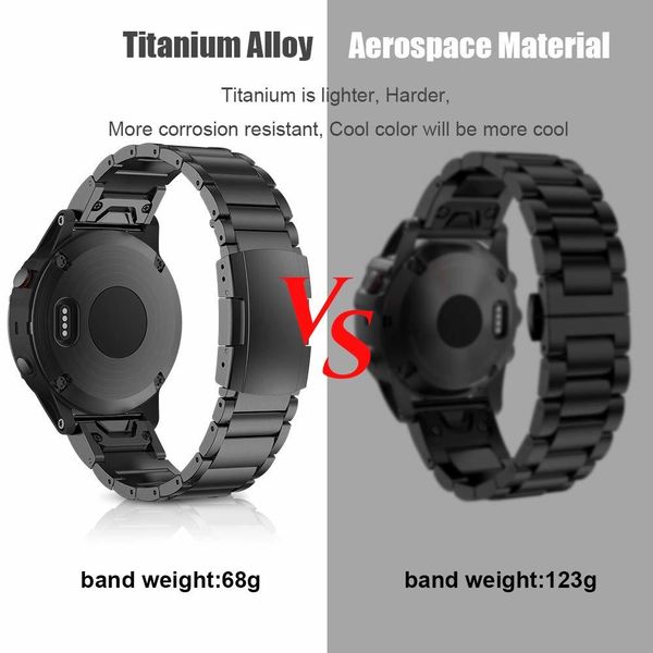 22мм wdith часы ремешок для garmin fenix 5/5 plus / fenix 6/6 pro / forerunner 935 группа титанового сплава qiuk подходит для garmin бра, Black;brown
22мм wdith часы ремешок для garmin fenix 5/5 plus / fenix 6/6 pro / forerunner 935 группа титанового сплава qiuk подходит для garmin бра, Black;brown