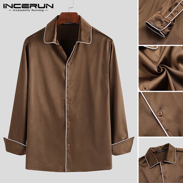 men's casual shirts incerun 2021 fashion men brand solid color shirt korean style long sleeve turn down collar loose button blouse, White;black
men's casual shirts incerun 2021 fashion men brand solid color shirt korean style long sleeve turn down collar loose button blouse, White;black