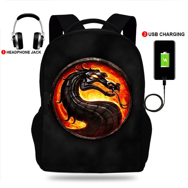 new mortal kombat legends scorpions revenge print backpack teenager girls&boys usb port travel bag students children school bags 
new mortal kombat legends scorpions revenge print backpack teenager girls&boys usb port travel bag students children school bags