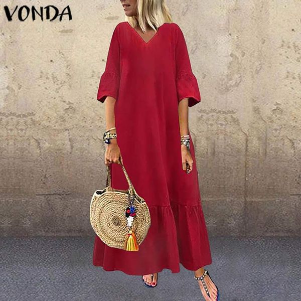 vonda women 2019 autumn long maxi dress fashion woman tunics flare sleeve sleeve shirt dress party vestidos plus size robe femme, Black;gray
vonda women 2019 autumn long maxi dress fashion woman tunics flare sleeve sleeve shirt dress party vestidos plus size robe femme, Black;gray