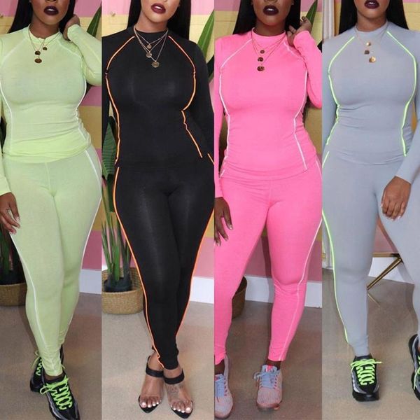 fluorescent trim solid athleisure two piece set women tracksuit long sleeve t shirt pencil pants female sportswear#w30, White
fluorescent trim solid athleisure two piece set women tracksuit long sleeve t shirt pencil pants female sportswear#w30, White