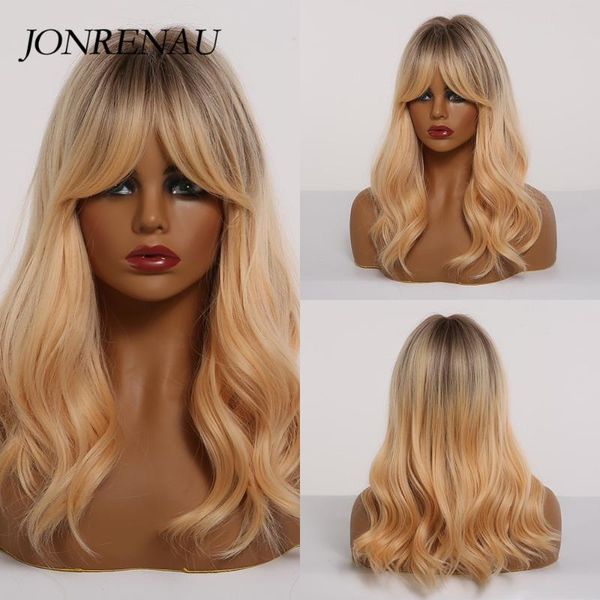 jonrenau synthetic dark root long natural 16 inches natural wave ombre light brown mixed color party wigs for white/black women
jonrenau synthetic dark root long natural 16 inches natural wave ombre light brown mixed color party wigs for white/black women