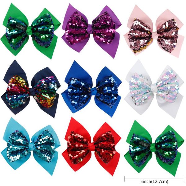 5pcs/lot 5" sequin grosgrain ribbon bows hair accessories baby girls boutique bowknots flower hairgrips cute party hair clips, Slivery;white
5pcs/lot 5" sequin grosgrain ribbon bows hair accessories baby girls boutique bowknots flower hairgrips cute party hair clips, Slivery;white