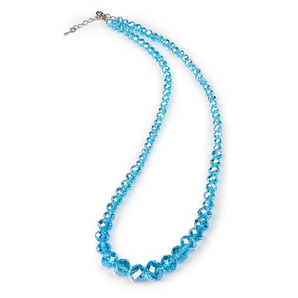 6 mm-14 mm star series blue circle glass gem necklace, sparkling the doubt 11 gift, Silver
6 mm-14 mm star series blue circle glass gem necklace, sparkling the doubt 11 gift, Silver
