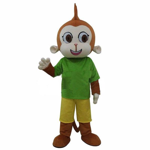 2019 green monkey mascot costume fancy dress ing, Red;yellow