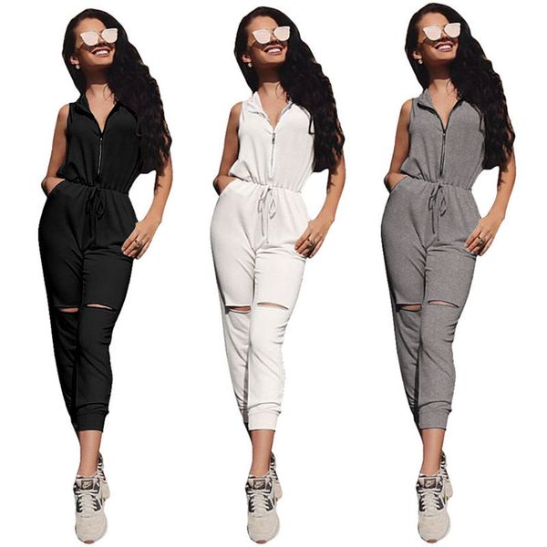 front zipper up jumpsuit 2019 summer ladies long pants rompers women overalls ripped long sleeve waist bandage jumpsuit, Black;white
front zipper up jumpsuit 2019 summer ladies long pants rompers women overalls ripped long sleeve waist bandage jumpsuit, Black;white