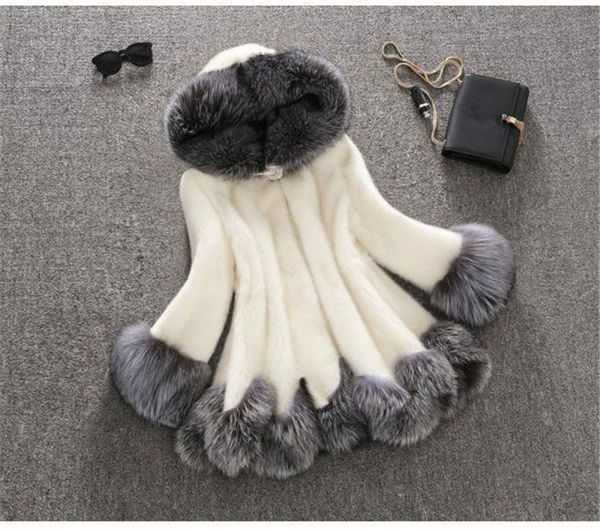 winter coat high imitation fur coat women hooded casual elegance fur collar medium-long overcoat, Black
winter coat high imitation fur coat women hooded casual elegance fur collar medium-long overcoat, Black