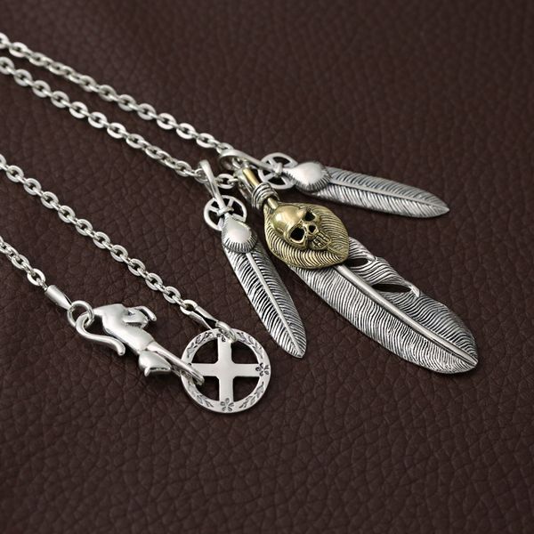 men women silver necklace 100% real 925 sterling silver skull feather pendant chain necklace christmas gift fashion jewelry gift
men women silver necklace 100% real 925 sterling silver skull feather pendant chain necklace christmas gift fashion jewelry gift