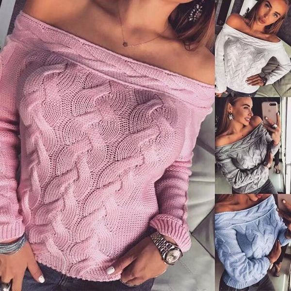 autumn winter new solid off shoulder long sleeve pullovers women knitted sweater fashion casual lady sweater, White;black
autumn winter new solid off shoulder long sleeve pullovers women knitted sweater fashion casual lady sweater, White;black