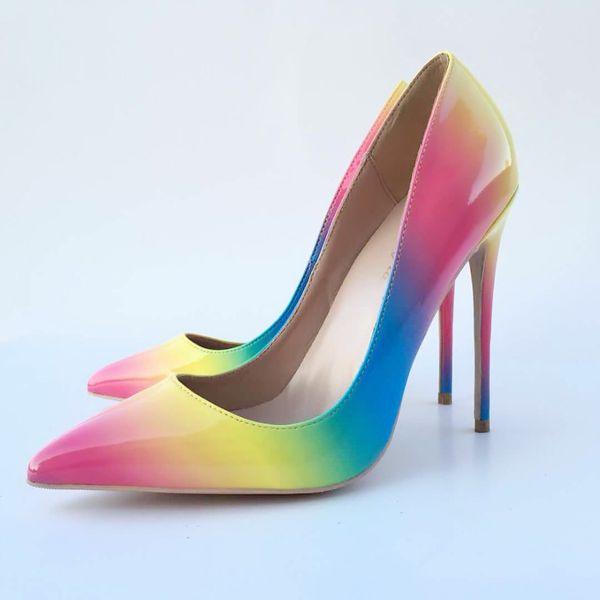 qualit 2019 fashion women rainbow patent leather poined toes high heeled heels shoes stiletto heel shoes pumps 12cm 10cm, Black
qualit 2019 fashion women rainbow patent leather poined toes high heeled heels shoes stiletto heel shoes pumps 12cm 10cm, Black