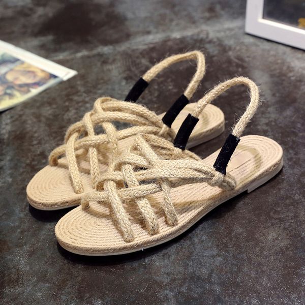 woman sandals bohemia summer women cross tied 2020 braided rope women's ladies fashion female beach shoes plus size, Black
woman sandals bohemia summer women cross tied 2020 braided rope women's ladies fashion female beach shoes plus size, Black