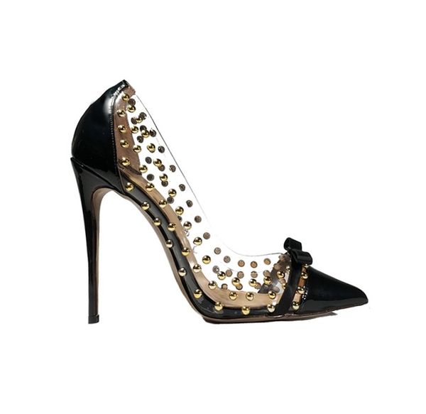 casual designer lady fashion black patent leatherwoman see through pvc bowtie rivets spikes black transparent ladies shoes stiletto
casual designer lady fashion black patent leatherwoman see through pvc bowtie rivets spikes black transparent ladies shoes stiletto