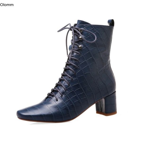 olomm new arrival women leather ankle boots square high heel boots square toe elegant black blue party shoes women us size 4-8.5
olomm new arrival women leather ankle boots square high heel boots square toe elegant black blue party shoes women us size 4-8.5