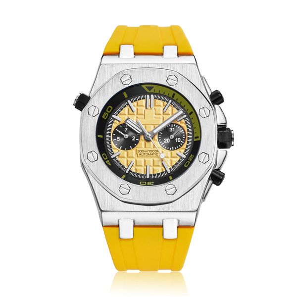 all dials work royal oak sports men watches luxury offshore series automatic mechanical watches men chronograph wristwatches man, Slivery;brown
all dials work royal oak sports men watches luxury offshore series automatic mechanical watches men chronograph wristwatches man, Slivery;brown