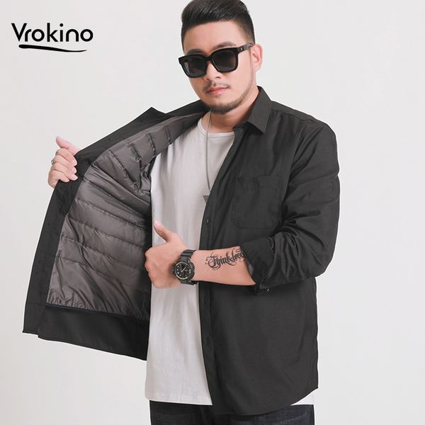 2019 fashion winter large size down shirt men's business casual thick warm white duck down shirt male oversized size 6xl 7xl 8xl, White;black
2019 fashion winter large size down shirt men's business casual thick warm white duck down shirt male oversized size 6xl 7xl 8xl, White;black