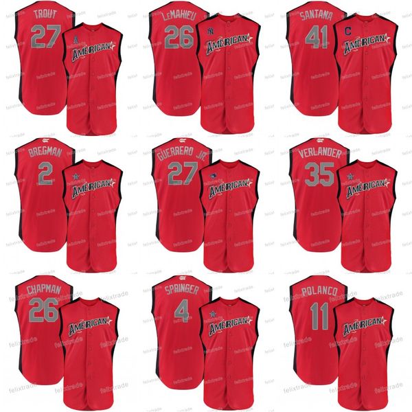 2019 American AL Star Justin Verlander Hunter Pence Gary Sanchez Carlos Santana DJ LeMahieu Jorge Polanco Alex Bregman Springer Jersey
2019 American AL Star Justin Verlander Hunter Pence Gary Sanchez Carlos Santana DJ LeMahieu Jorge Polanco Alex Bregman Springer Jersey