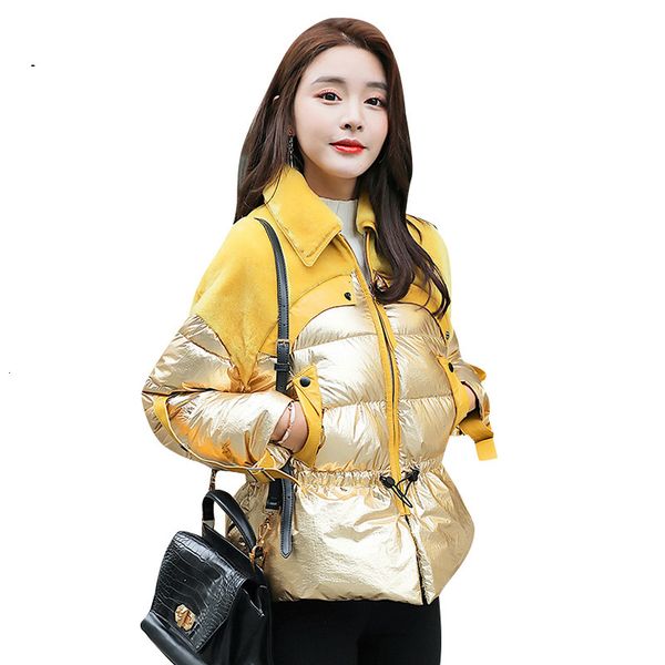 women's patchwork lace long-sleeved lapel collar parkas female cotton thick coat winter fashion new 2019, Black
women's patchwork lace long-sleeved lapel collar parkas female cotton thick coat winter fashion new 2019, Black