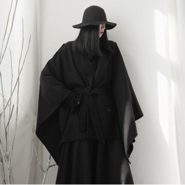 loose fit balck split oversized cloak woolen coat parkas new long sleeve women fashion tide utumn winter 2020 19-a559, Black
loose fit balck split oversized cloak woolen coat parkas new long sleeve women fashion tide utumn winter 2020 19-a559, Black