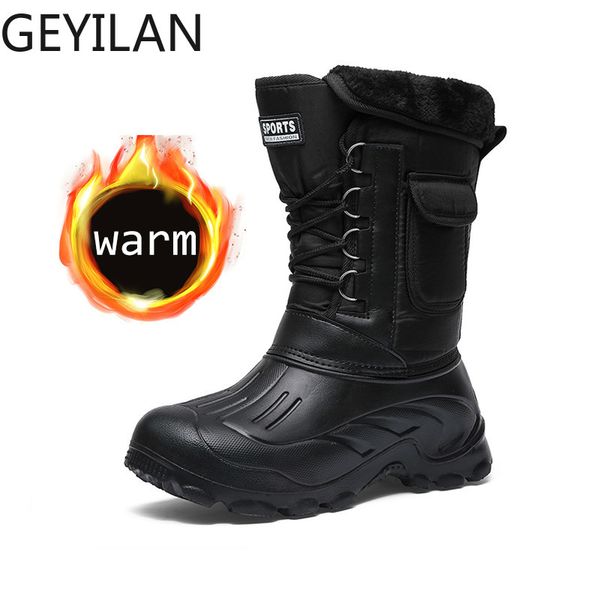 2019 winter camouflage snow men boots rain shoes waterproof with fur plush warm male casual mid-calf work fishing boot, Black
2019 winter camouflage snow men boots rain shoes waterproof with fur plush warm male casual mid-calf work fishing boot, Black