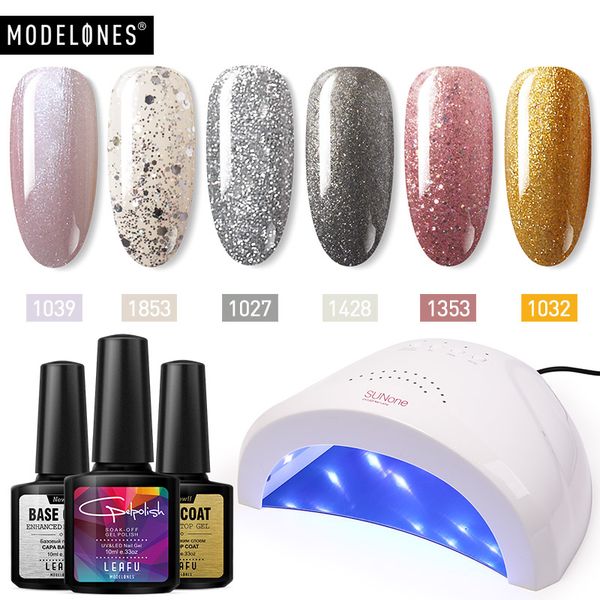 modelones 9pcs/lot 48w auto-sensing nail dryer kits soak off semi permanent led gel shiny color gel with base coat sets
modelones 9pcs/lot 48w auto-sensing nail dryer kits soak off semi permanent led gel shiny color gel with base coat sets
