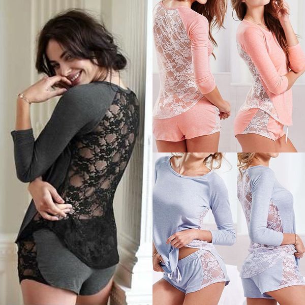 sleeve shorts pajamas set loungewear pajamas clothing set outfits women ladies cotton lace sleepwear nightwear, Blue;gray
sleeve shorts pajamas set loungewear pajamas clothing set outfits women ladies cotton lace sleepwear nightwear, Blue;gray